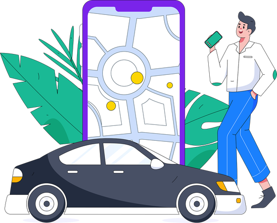 Online cab booking  Illustration