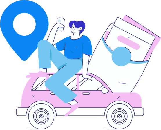 Online Cab Booking  Illustration