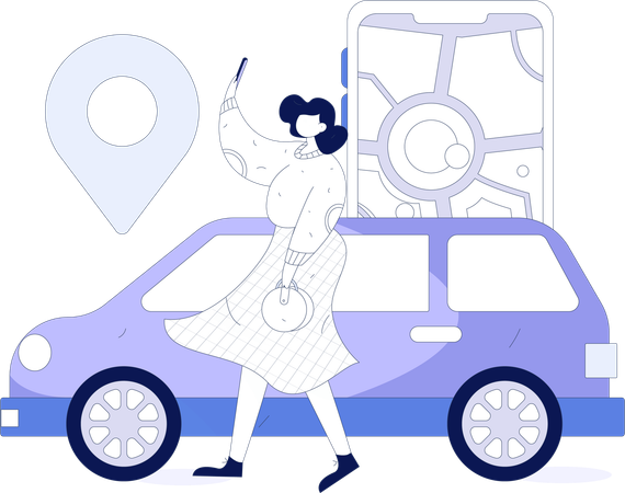 Online cab booking  Illustration