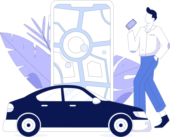 Online cab booking  Illustration