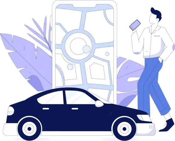 Online cab booking  Illustration