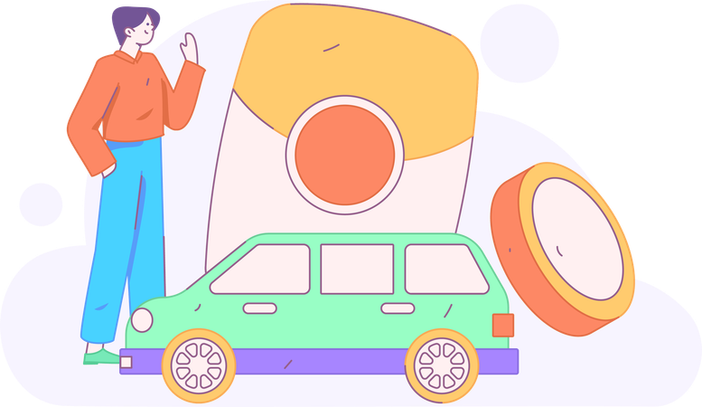 Online Cab Booking  Illustration