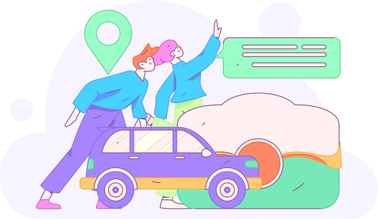 Online Cab Booking  Illustration