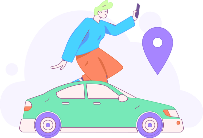 Online Cab Booking  Illustration