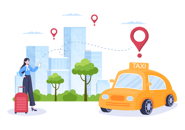 Online cab booking  Illustration