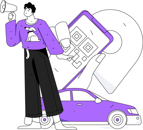 Online cab booking  Illustration