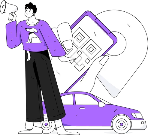 Online cab booking  Illustration