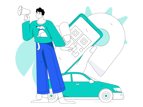 Online cab booking  Illustration