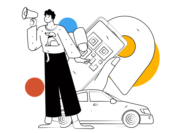 Online cab booking  Illustration