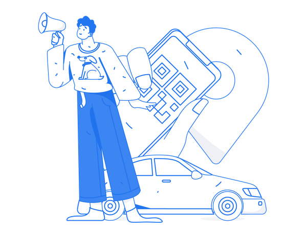 Online cab booking  Illustration