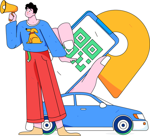 Online cab booking  Illustration