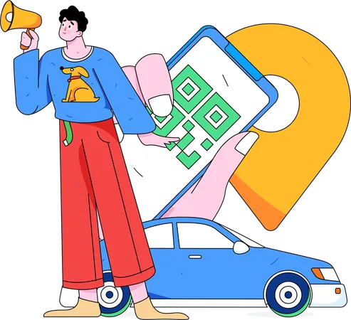 Online cab booking  Illustration