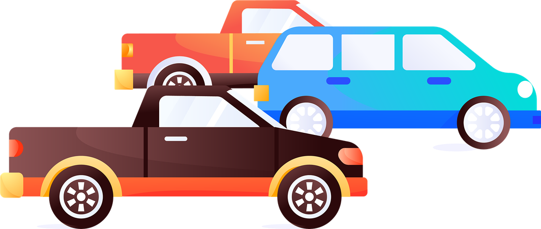 Online cab booking vehicles  Illustration