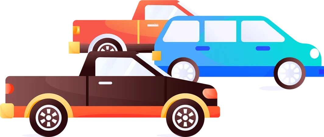 Online cab booking vehicles  Illustration