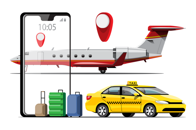 Online Cab Service Illustration