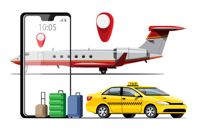 Online Cab Service  Illustration