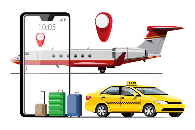 Online Cab Service  Illustration