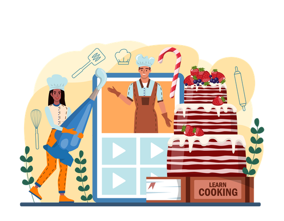 Online cake shop  Illustration