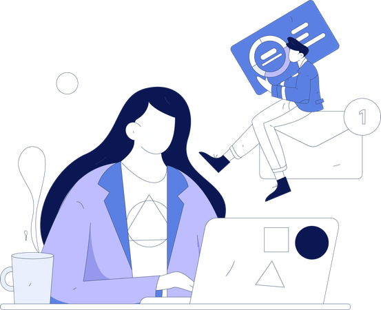 Online call meeting by employees  Illustration