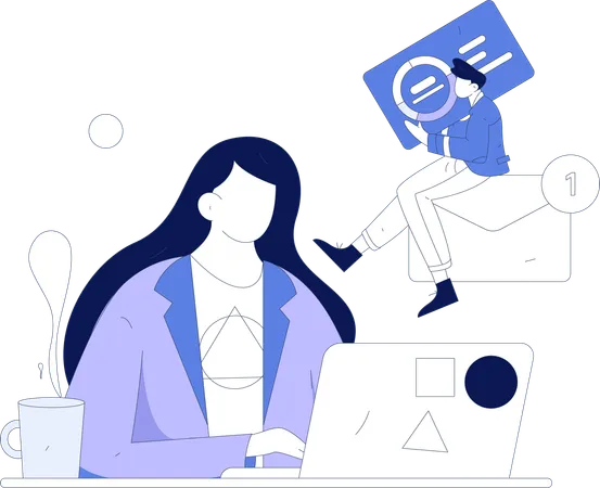 Online call meeting by employees  Illustration