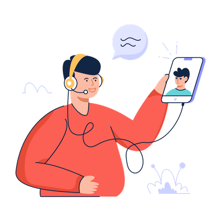 Online Calling  Illustration