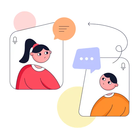 Online calling  Illustration