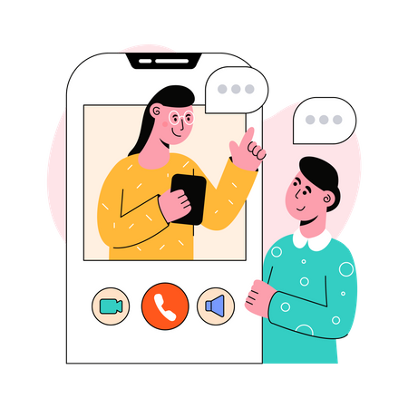 Online Calling Illustration