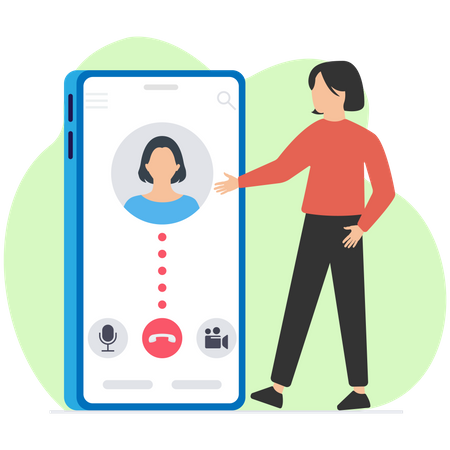 Online calling via smartphone  Illustration