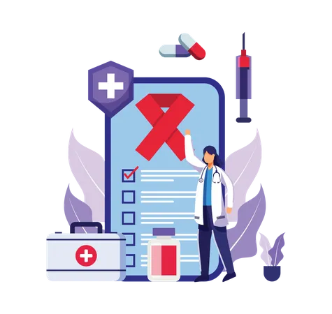 Online cancer checkup  Illustration