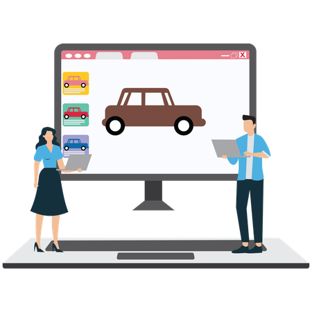 Online Car dealership  Illustration