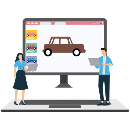 Online Car dealership  Illustration