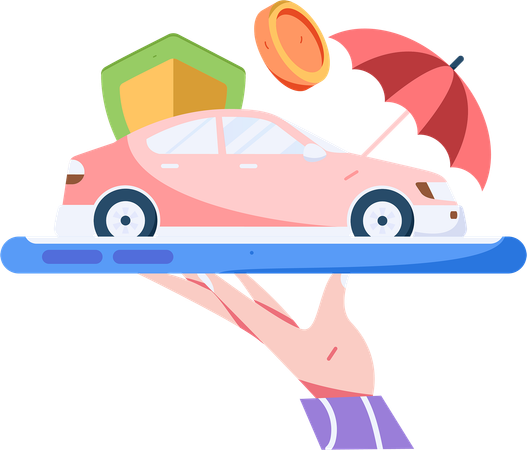 Online Car insurance payment  Illustration