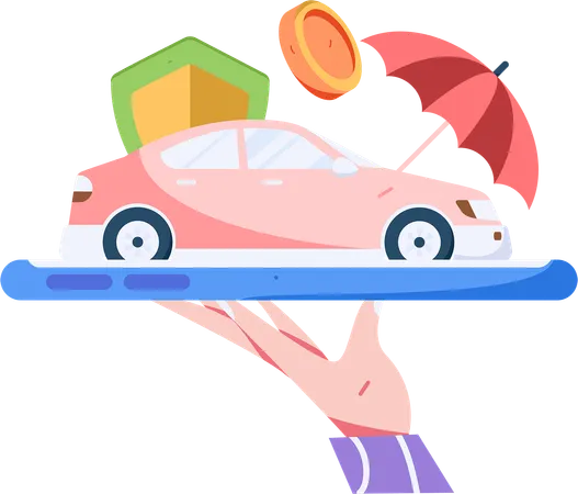 Online Car insurance payment  Illustration