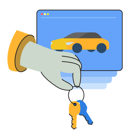Online car rental  Illustration