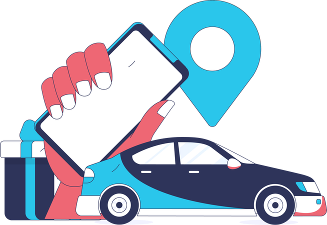 Online car rental service  Illustration