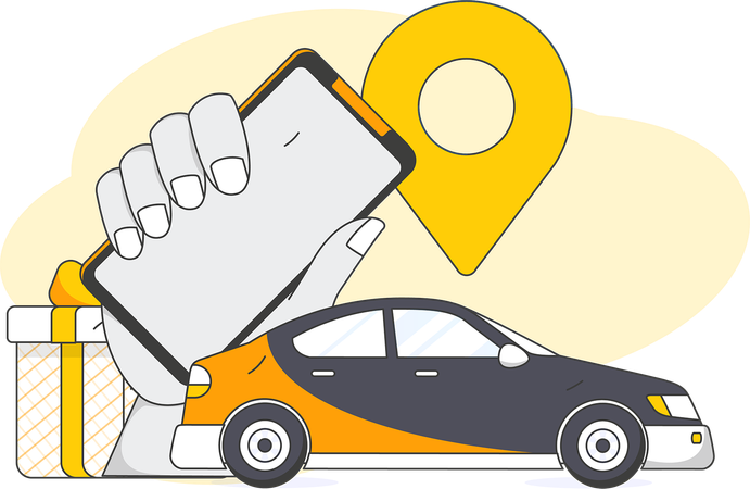 Online car rental service  Illustration