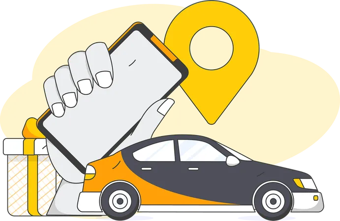 Online car rental service  Illustration