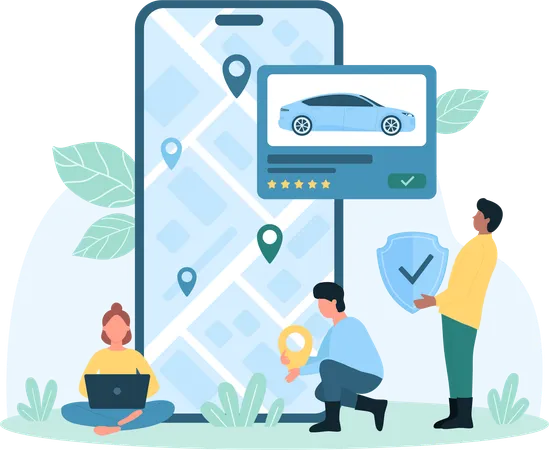 Online Car Reservation  Illustration