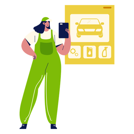 Online Car Service  Illustration
