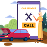 illustration online car service