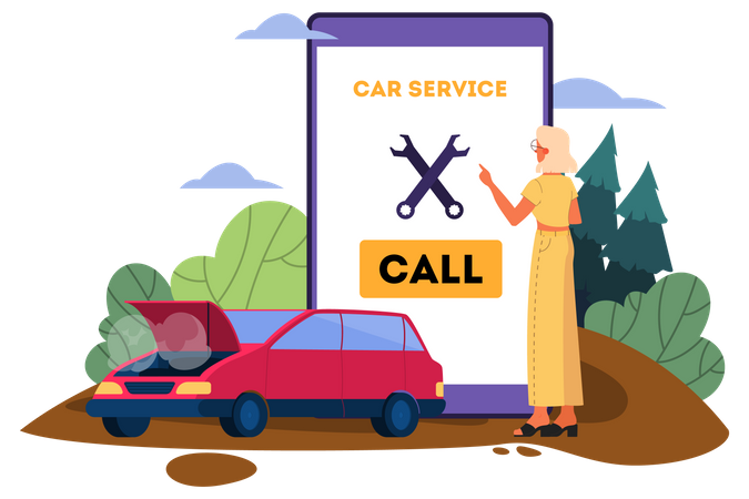 Online car service  Illustration