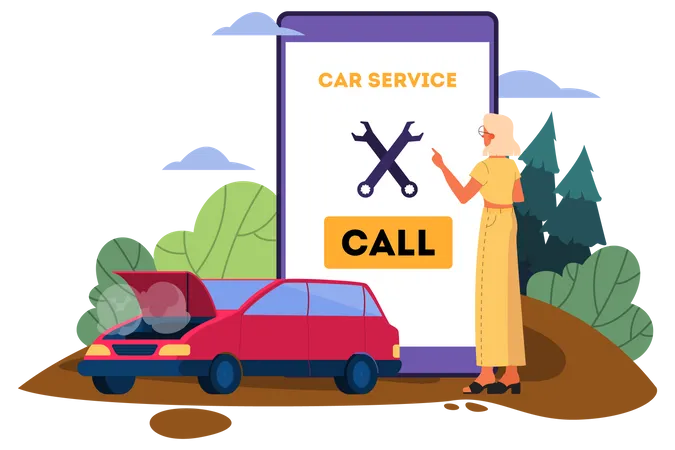 Online car service  Illustration