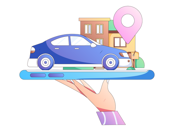 Online car services  Illustration