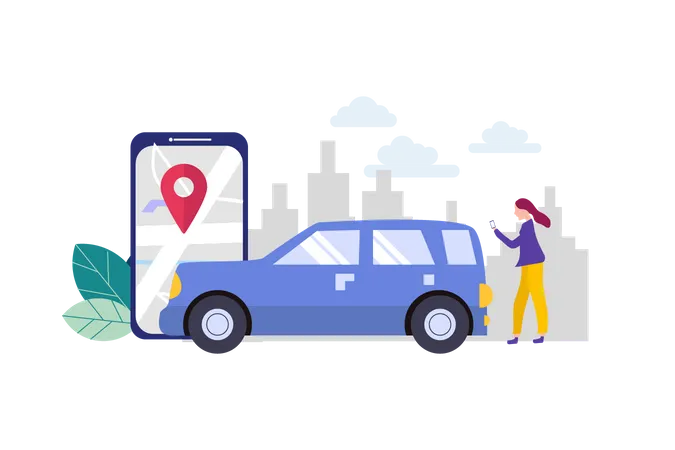 Online car sharing  Illustration