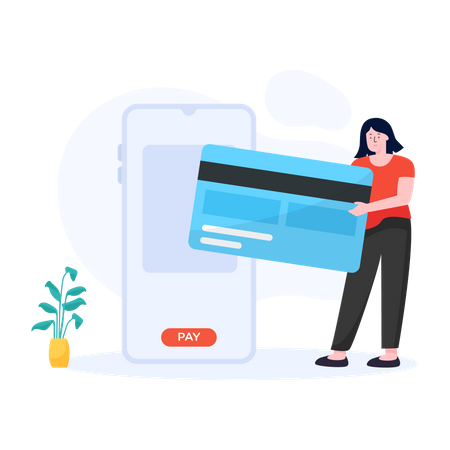 Online Card Pay  Illustration