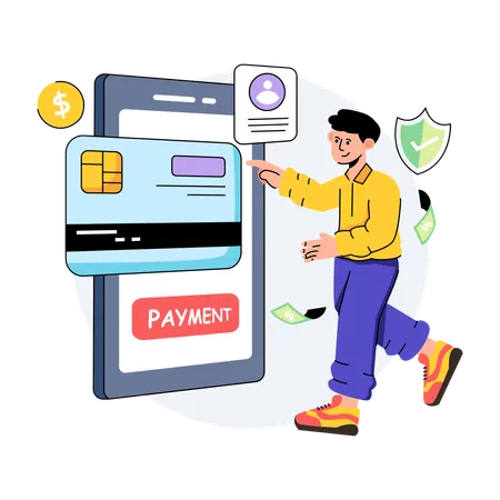 Online card payment  Illustration