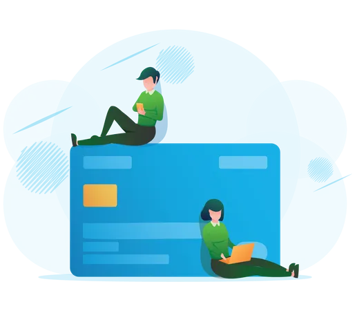 Online Card Payment  Illustration