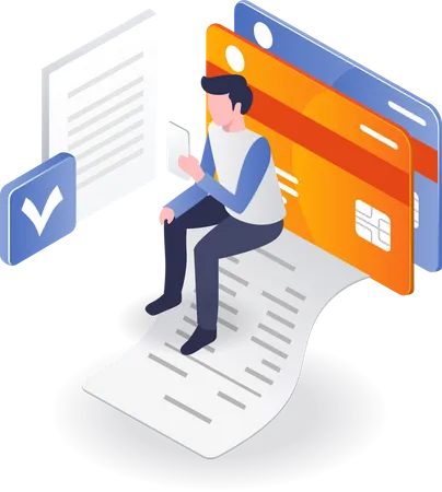 Online card payment  Illustration