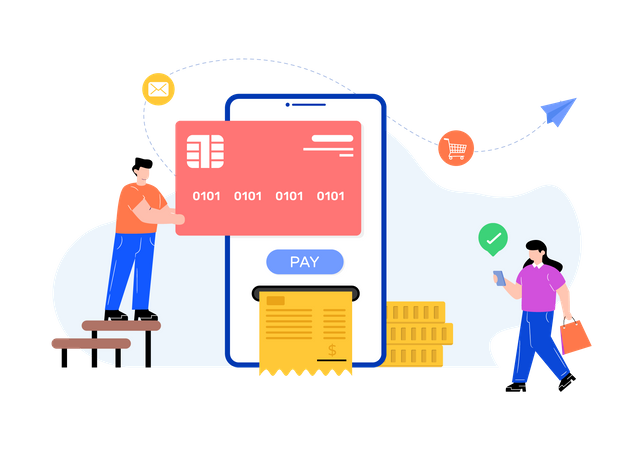 Online card payment  Illustration