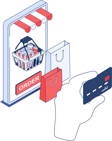 Online card payment  Illustration